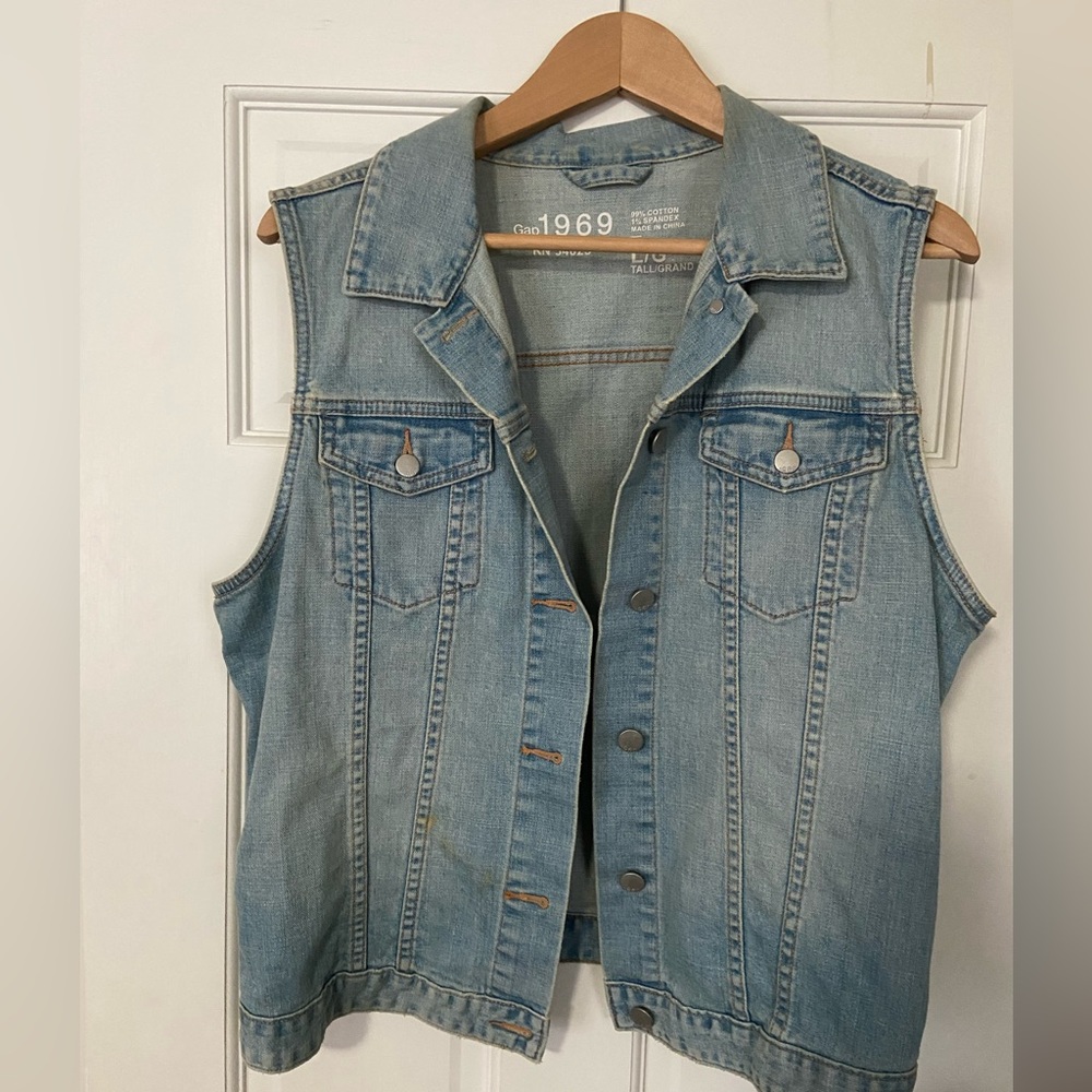 Gap 1969 Denim Vest Size Large Tall